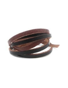 1m lanière cuir plat 4,5mm de couleur marron châtaigne feuille morte, rouille