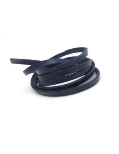 Cuir plat 4mm de couleur bleu marine - CUIR VERITABLE 