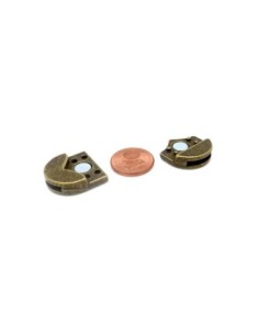 Fermoir aimanté manchette arrondi pour lanière cuir de 13mm en métal de couleur bronze 2