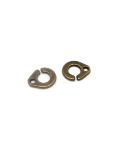 1 Fermoir menotte rond en métal de couleur bronze 16mm x 14mm 2