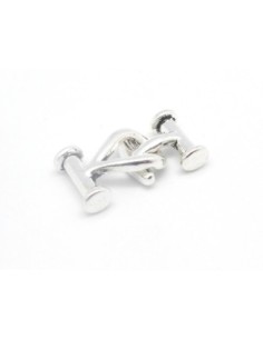 Lot de 2 Fermoirs toggle crochet ancre en métal argenté pour lanière de 4mm
