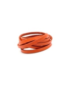1m Cuir plat largeur 4mm rose - CUIR VERITABLE - 4mm x 1,6mm 