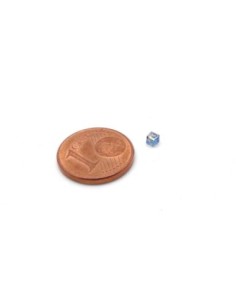 65 perles carré, cube facetté en verre 2,5mm x 2,5mm de couleur bleu vert gris irisé métallisé 2
