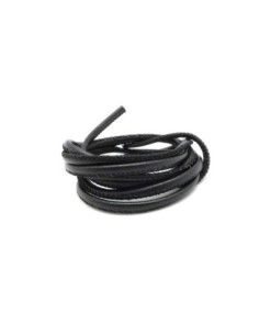 1m Cordon simili cuir 3mm de couleur noir avec couture - cuir synthétique esprit chic