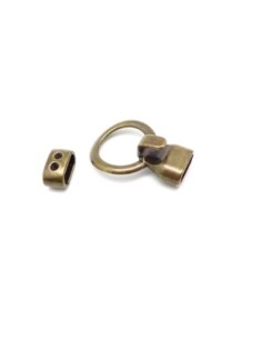 Fermoir crochet pour cordon souple de 4,5mm ou bracelet multi rangs en métal de couleur bronze  2