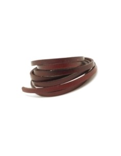 1m lanière cuir plat 4,5mm de couleur marron châtaigne feuille morte, rouille