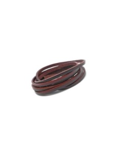 1m lanière cuir plat 3,5mm x 2mm de couleur marron foncé