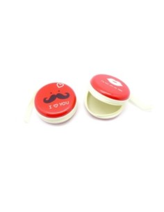 Boite de rangement à secret, porte-monnaie motif moustache à fermeture éclair diamètre 7cm