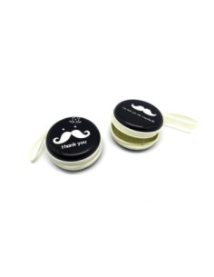 Boite de rangement à secret, porte-monnaie motif moustache à fermeture éclair diamètre 7cm 2