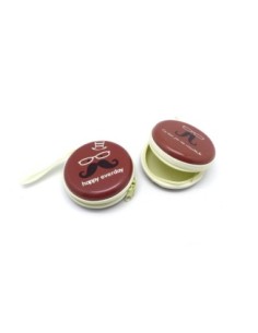 Boite de rangement à secret, porte-monnaie motif moustache à fermeture éclair diamètre 7cm 2