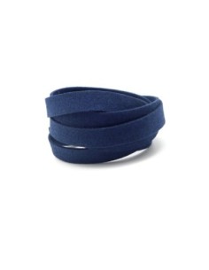 1m Cordon plat 10mm daim synthétique de couleur bleu marine - suédine