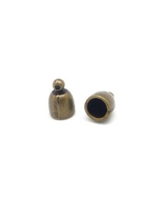 Embouts rond pour cordon de 6mm en métal bronze lisse adapté au cordon ethnique