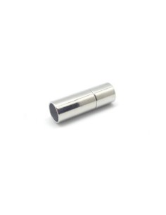 Fermoir tige embout rond pour cordon de 5mm en métal argenté 