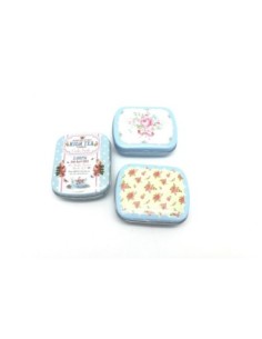 Lot de 3 Boites métalliques de rangement , boite cadeaux, ou boite à collectionner motif assorti rose, fleur, thé, shabby chic 