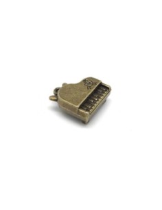 Lot de 2 Breloques piano en métal de couleur bronze 19mm x 18mm 2