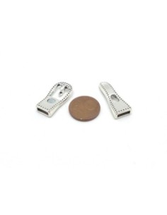 Fermoir aimanté ceinture pour lanière de 7mm en métal argenté travaillé 2