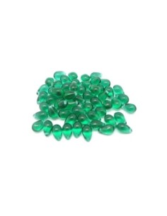 Perle goutte en verre de couleur vert émeraude 9,2mm