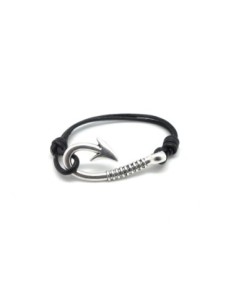Fermoirs crochet ancre pour cuir, bracelet multi rangs en métal argenté 40mm