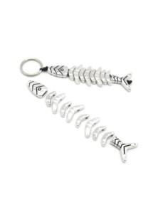 perles pour créer un poisson en métal argenté 7cm x 2cm