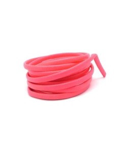 Lanière simili cuir 4mm rose fluo légèrement arrondi
