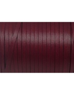 lacet plat en coton ciré rouge bordeaux grenat brillant