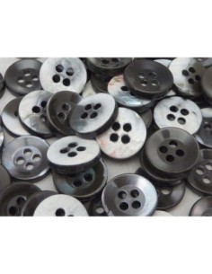 4 Boutons connecteur Vintage rond en nacre gris irisé 14,7mm
