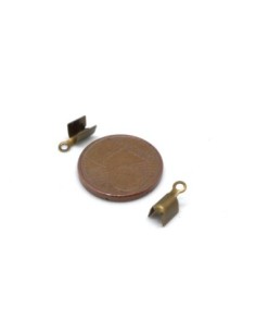 40 Embouts serre fil en métal de couleur bronze 3mm x 8mm pour cordon de 1mm 1,5mm 2