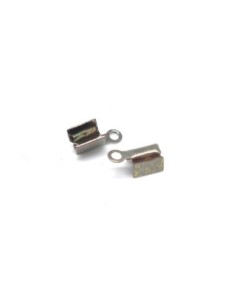 40 Embouts serre fil en métal couleur gun métal gris foncé 3mm x 8mm pour cordon de 1mm 1,5mm