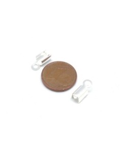 40 Embouts serre fil en métal argenté brillant blanc 4mm x 10,5mm pour cordon de 2mm 2
