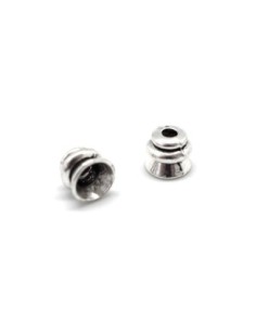 10 Calottes, coupelles, cache nœud en métal argenté 6,9mm x 7,8mm