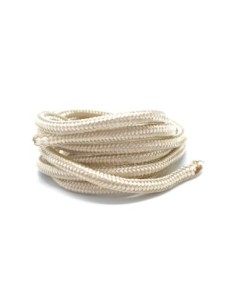 Cordon tressé polyester 5mm souple brillant satiné beige ivoire