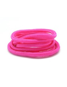Cordon tressé polyester 5mm souple brillant satiné rose vif fluo