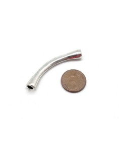 3 Connecteurs tube en métal argenté martelé pour cordon de 3,5mm 2