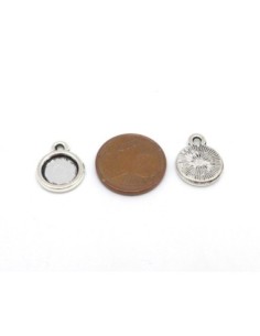 Support cabochon rond pour cabochon de 8mm en métal argenté 2