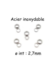 Supports breloque en acier inoxydable, bélière pour cordon de 2,5mm