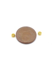 140 Perles à écraser métal doré 3mm 2