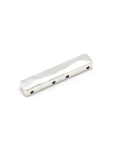 Perles intercalaire en métal argenté martelé 4 trous de 1mm 2