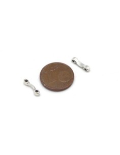 Slide Perles multi rangs, 2 trous en métal argenté pour cordon de 1mm 2