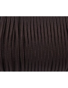 paracorde 3mm cordon nylon tressé, gainé marron foncé