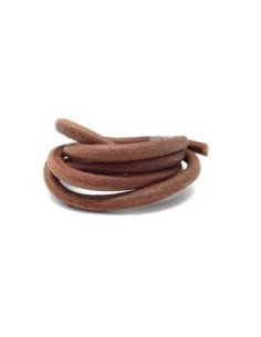 Cordon cuir 5mm rond marron noisette rustique brut