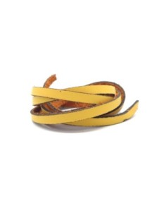 lanière cuir 5mm jaune curry texturé finition rustique