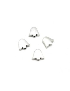 Perle métal argenté tulipe, fleur 11mm x 10mm 2