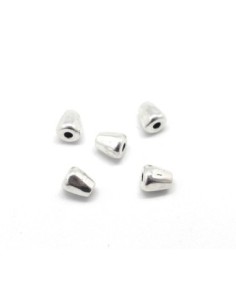Perle en métal argenté conique pour cordon de 2mm