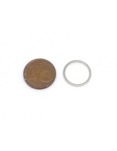 anneau fermé rond 14mm en métal argenté fin 2