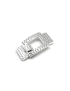 Fermoir manchette crochet en métal argenté travaillé ouverture 16mm x 2,7mm - boucle