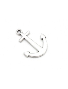 breloque ancre marine en métal argenté 22mm x 17mm
