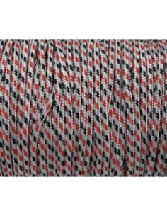 paracorde 3mm cordon nylon tressé noir, blanc, rouge