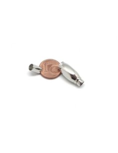 Fermoir aimanté en métal argenté acier inoxydable pour cordon de 4mm 2