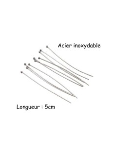 tige métallique clous à bille en métal argenté acier inox
