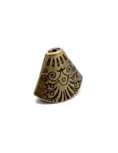 Embout conique Calotte, coupelle, cache nœud, en métal de couleur bronze mat travaillé 2